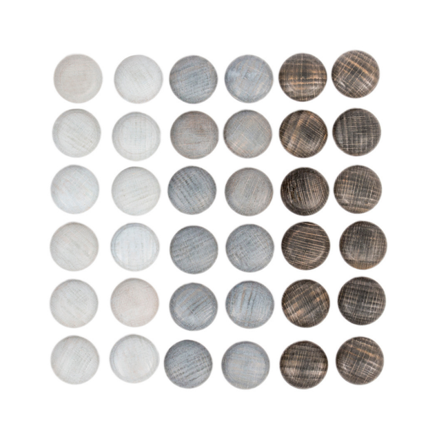Grapat Houten stenen grijs, 36st. (Mandala Stones grey)