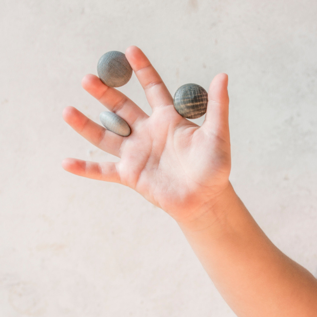 Grapat Houten stenen grijs, 36st. (Mandala Stones grey)
