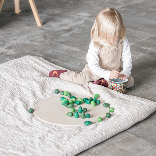 Grapat Grapat Houten speelgoed - Loose parts: Houten bomen groen, 36st. (Mandala trees)