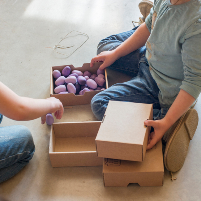 Grapat Grapat Houten speelgoed - Loose parts: Houten eieren paars,  36st. (Mandala eggs)