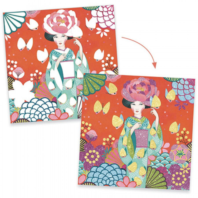 Djeco Knutselpakket - Kleuren met glitters, Dagdroom (Daydream)