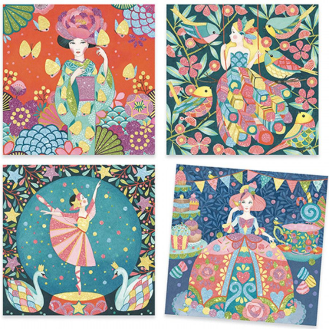Djeco Knutselpakket - Kleuren met glitters, Dagdroom (Daydream)