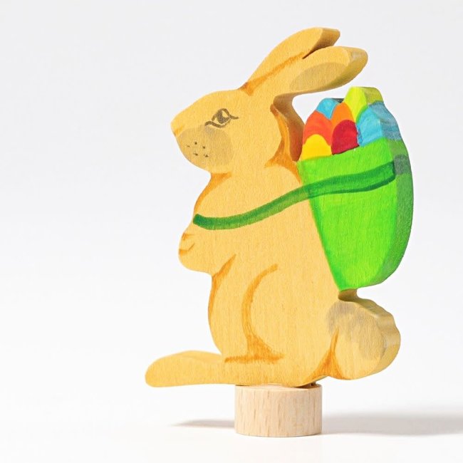 Grimms Decoratiefiguur - insteker paashaas (decorative rabbit with basker)