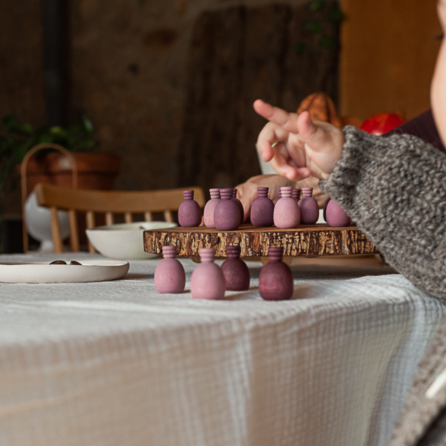Grapat Grapat Houten speelgoed - Loose parts: Houten ananas oudroze, 36st. (Mandala pinappels)