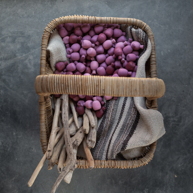 Grapat Grapat Houten speelgoed - Loose parts: Houten ananas oudroze, 36st. (Mandala pinappels)