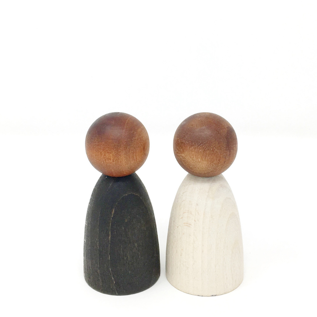 Grapat Houten poppetjes volwassen donker, 2st. (Nins Adults)