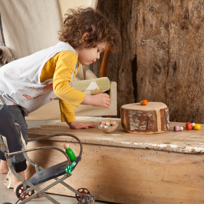 Grapat Houten baby poppetjes in een kom, 6st. (Baby Nins)