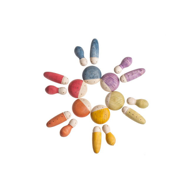 Grapat Houten insecten 6 kleuren, 18st. (insects)