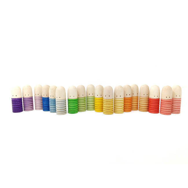 Grapat Houten poppetjes 'Brots' gekleurd, 18st. (Brots)