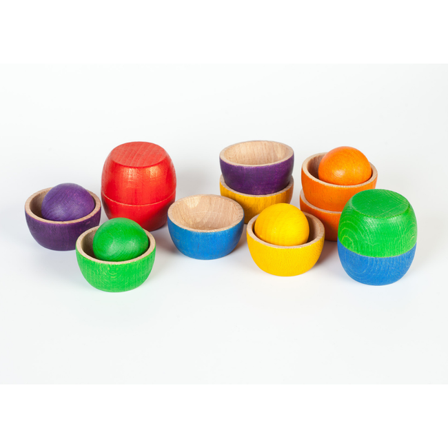Grapat Houten bakjes met ballen, gekleurd (The Bowls and the ball)
