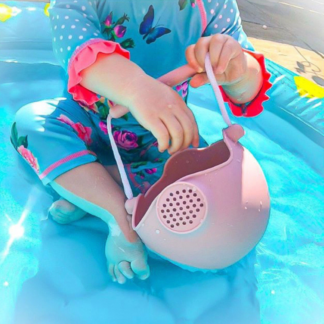 Scrunch Buitenspeelgoed - gieter oud roze, 12x10cm (opvouwbaar)