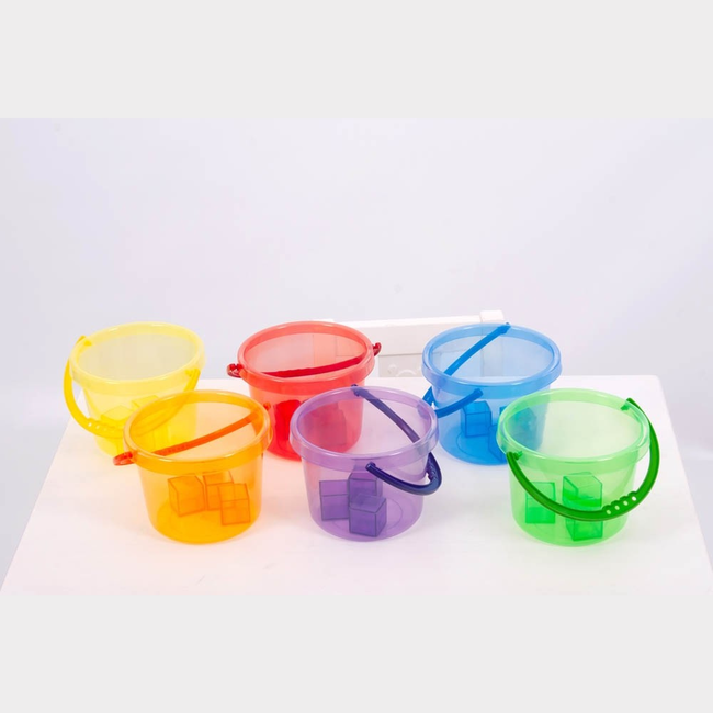 Tickit Buitenspeelgoed - gekleurde transparante emmer, rood