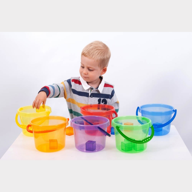 Tickit Buitenspeelgoed - gekleurde transparante emmer, blauw