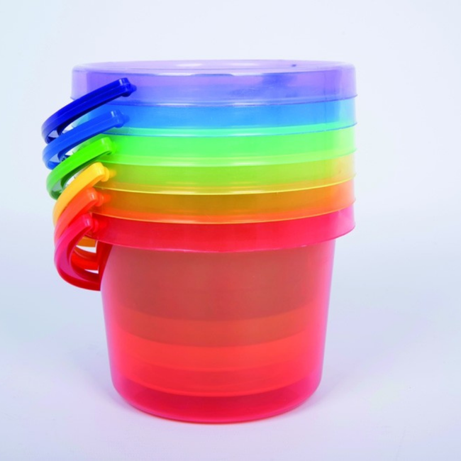 Tickit Buitenspeelgoed - gekleurde transparante emmer, blauw