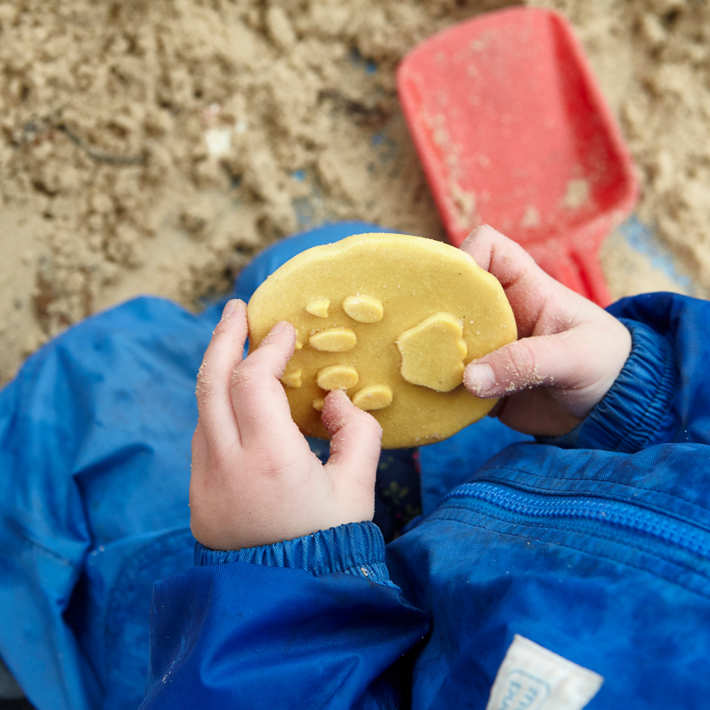 Yellow Door Fossiel stenen voetafdrukken safaridieren - Blik op Hout