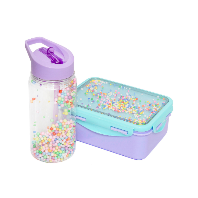 Petit Monkey Lunchtrommel - lunch box gekleurde balletjes lila (popsicles wild lilac)