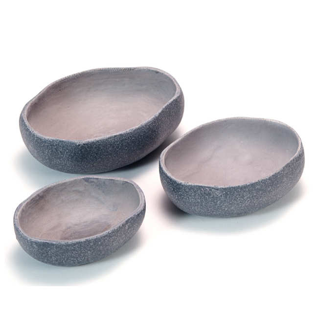 Yellow Door Stenen schalen (rustic bowls), set van 3