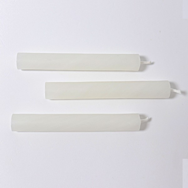 Grimms 25% bijenwaskaarsjes, per stuk - creme gemarmerd (creme marbled beeswax candles)