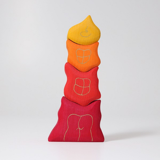 Grimms Houten speelgoed - bouwblokken set toren (tower roses)