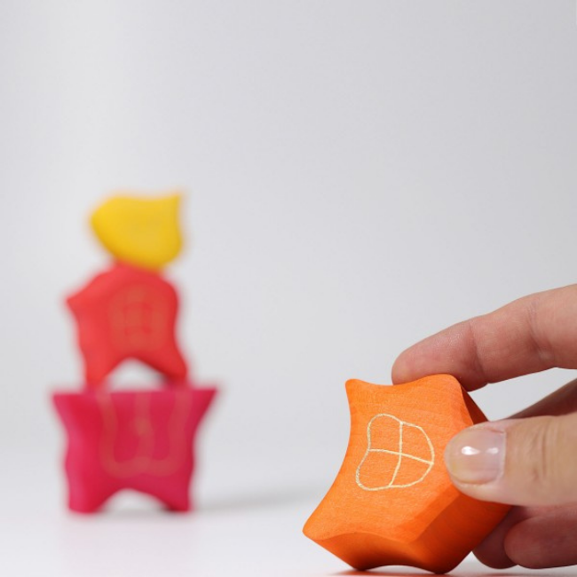 Grimms Houten speelgoed - bouwblokken set toren (tower roses)