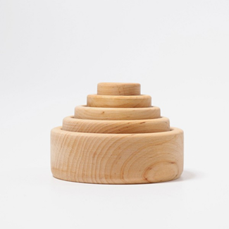 Grimms Houten speelgoed - houten bakjes naturel (set of bowls naturel)