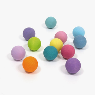 Grimms Houten speelgoed - kleine ballen pastel, 12 stuks (Small pastel balls)