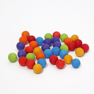 Grimms Houten speelgoed - kleine houten knikkers gekleurd (small wooden marbles)