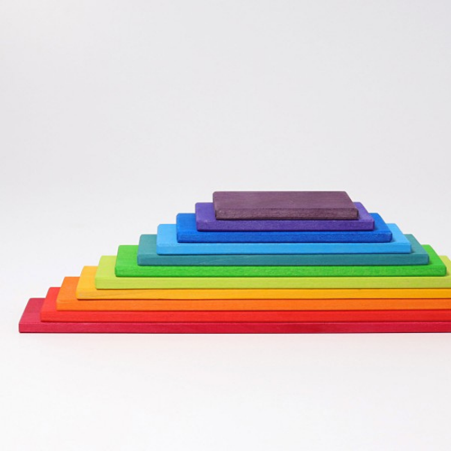 Grimms Houten speelgoed regenboog bouwplanken (rainbow building boards) - op Hout