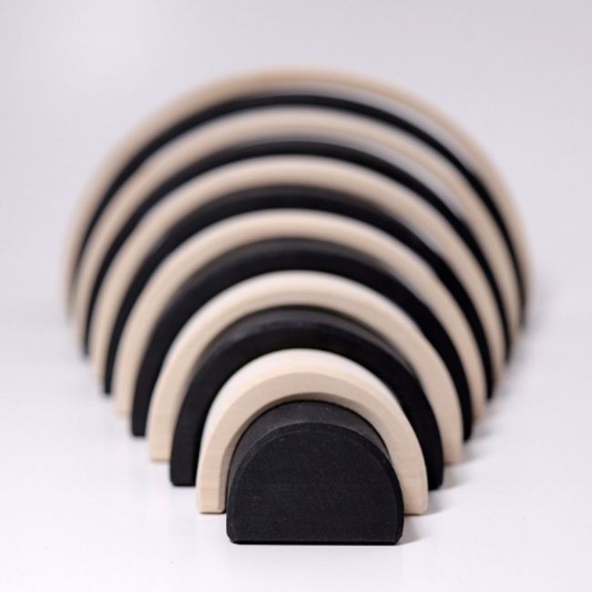 Grimms Houten speelgoed - regenboog zwart/wit, groot (Large Rainbow Monochrome)