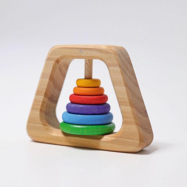 Grimms Babyspeelgoed - houten rammelaar pyramide (Rattle Pyramide)