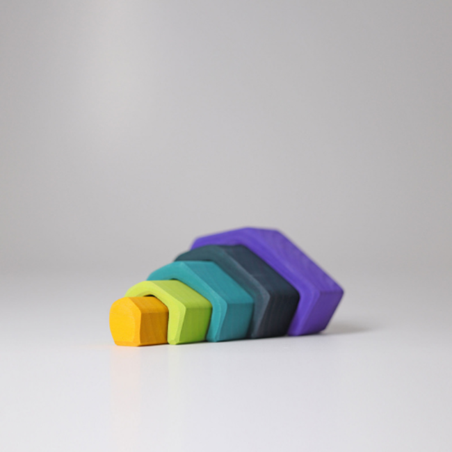 Grimms Houten speelgoed - bouwblokken set aarde, klein (Small Earth)