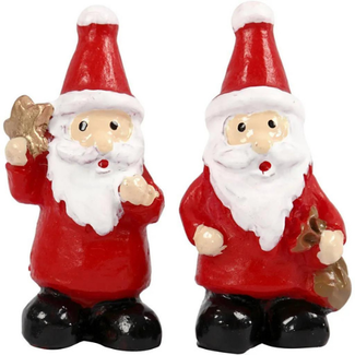 Creativ Company Miniatuur figuren - kerstman mini, set van 2