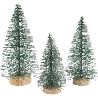 Creativ Company Creativ Company Kabouterdeurtjes, Accessoires - Kerstbomen mini, set van 3