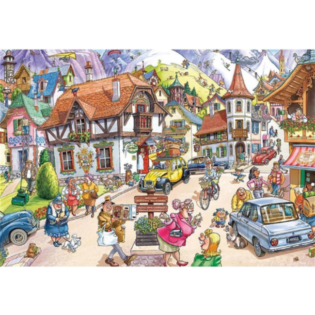 Puzzels, Legpuzzels - Wasgij Mystery nr. 20 Vakantie in de bergen, 1000 stukjes