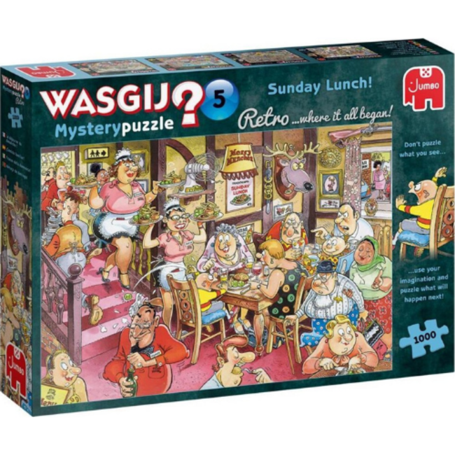Puzzels, Legpuzzels - Wasgij Retro Mystery nr. 5 Zondagse Lunch, 1000 stukjes