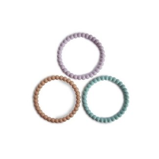 Mushie Bijtring - ringen lila (siliconebracelet), set van 3
