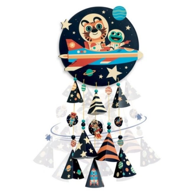 Djeco Knutselen, Knutselpakket - DIY mobiel sterren, glow in the dark (5+ jr.)