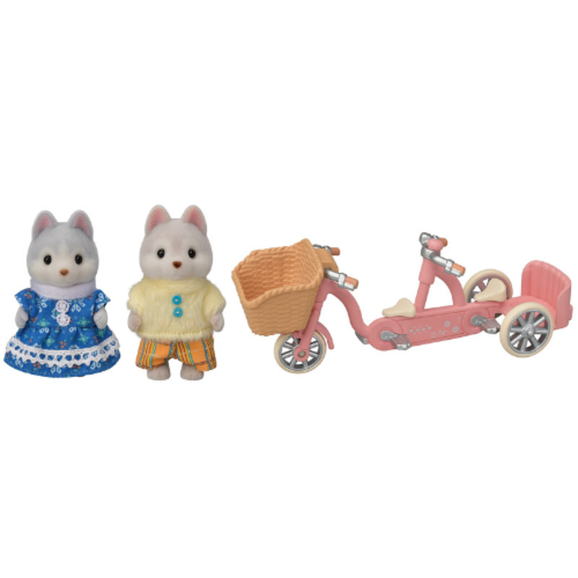 Sylvanian Families Tandem fiets set- Husky zus & broer