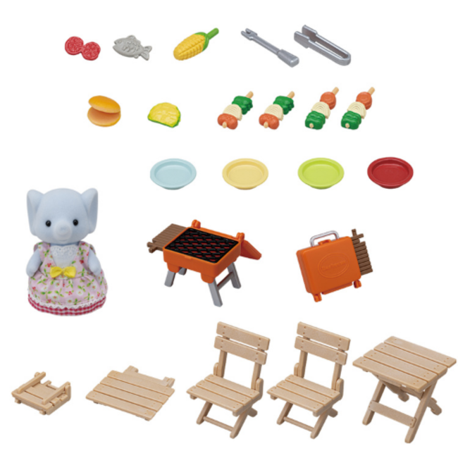 Sylvanian Families BBQ picknick set- olifant meisje