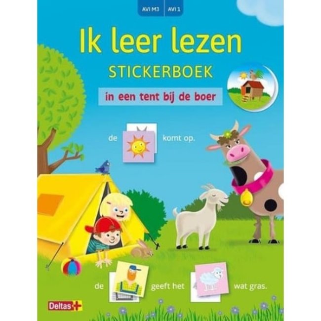 Deltas Boeken, Educatieve boeken - Ik leer lezen Stickerboek: in een tent bij de boer (AVI M3 / AVI 1)