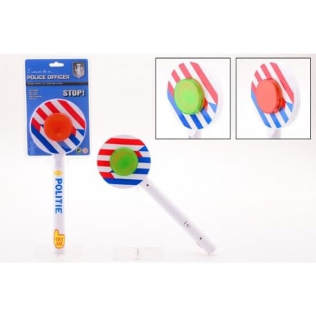 Verkleedkleding, Accessoires - Stopbord politie met licht