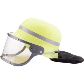 Verkleedkleding, Accessoires - Brandweerhelm geel met Vizier