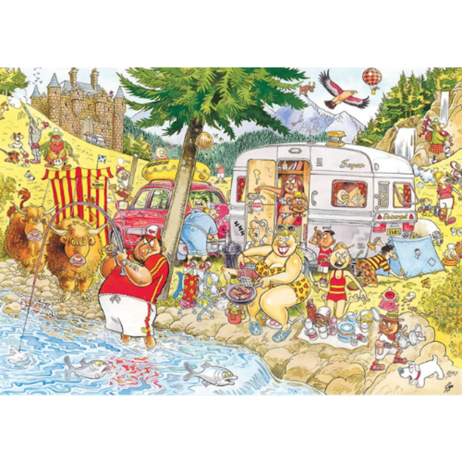 Wasgij by Jumbo Puzzels, Legpuzzels -  Wasgij Retro Mystery 6, Onrust op de camping! 1000 stukjes