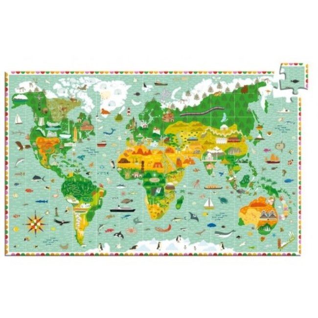 Djeco Puzzel, Legpuzzel - Observatie puzzel rond de wereld  200 st