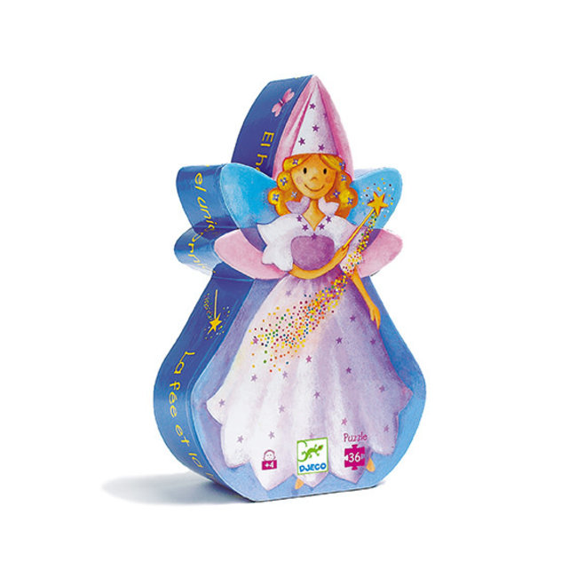 Djeco Puzzel, legpuzzel - Silhouette puzzel, de fee en de unicorn36 st