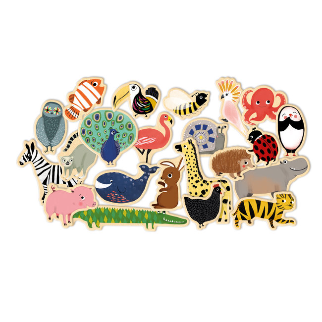 Djeco Educatieve spellen - Houten Magneet dieren 2jr+(Magnimo)