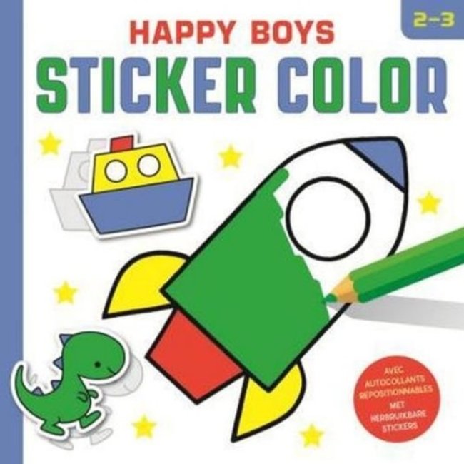 hel val limoen Deltas Boeken, Kleurboeken - Kleur- en stickerboek: Happy boys Sticker  Color, 2+ - Blik op Hout