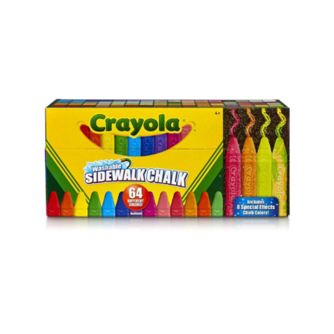 Crayola Buitenspeelgoed, Stoepkrijt - stoepkrijt set 64 st. incl. 8 special effect kleuren