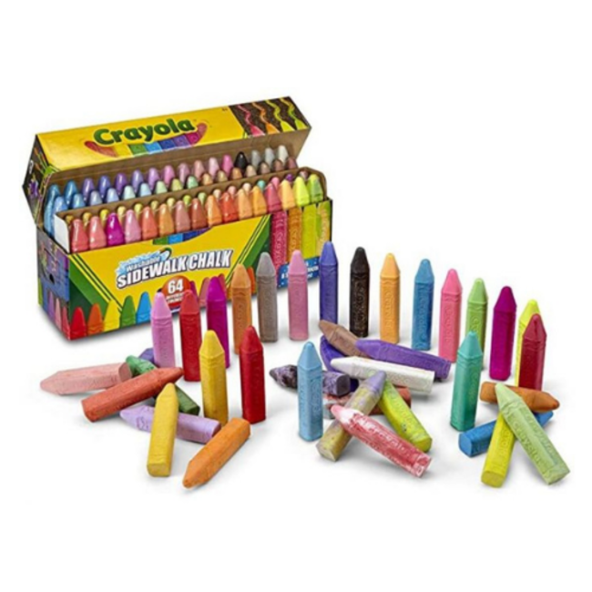 Crayola Buitenspeelgoed, Stoepkrijt - stoepkrijt set 64 st. incl. 8 special effect kleuren