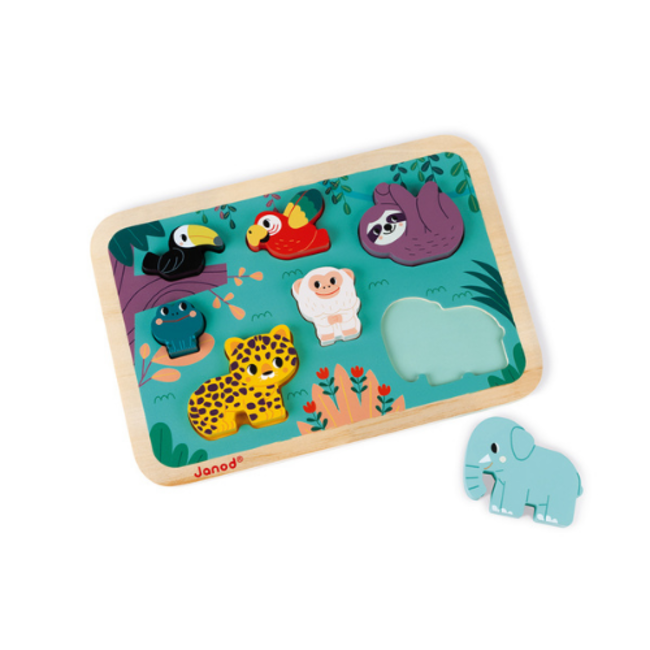 Janod Puzzels, Houten puzzels - WWF Chunky puzzel jungle
